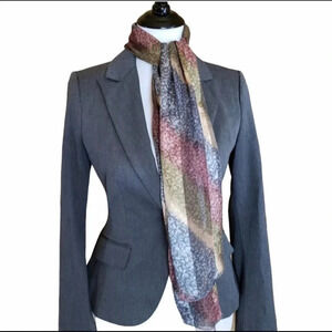 Grey and‎ multi-colored dress scarf